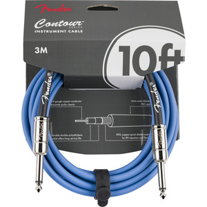 Fender Contour 10' Instrument Cable - Lake Placid Blue