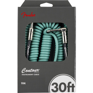 Fender Contour 30' Coiled Cable - Sherwood Green