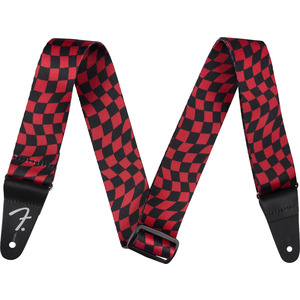 Fender Wavy Checkerboard Guitar Strap - Red