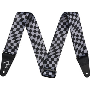 Fender Wavy Checkerboard Guitar Strap - Gray