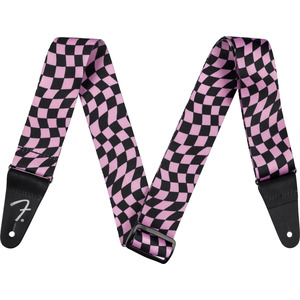 Fender Wavy Checkerboard Guitar Strap - Pink