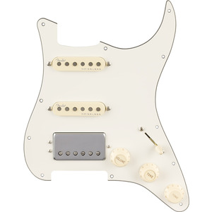 Fender Pre-Wired Strat Pickguard, Quadra Tap/Ultra Noiseless HSS, 11 Hole - Parchment