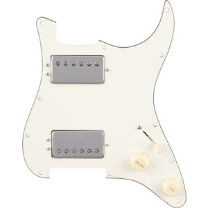Fender Pre-Wired Strat Pickguard, Quadra Tap HH, 11 Hole - Parchment