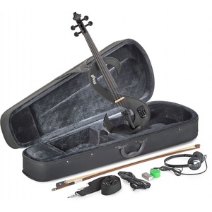 Stagg Electric Violin Kit - Electric Violin Kit - Metallic Black