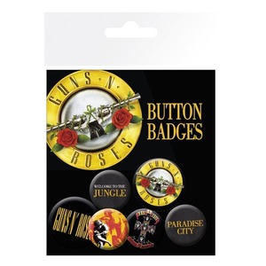 Official Guns N Roses Badge Set - Set of 6
