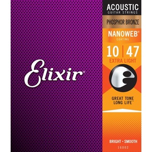 Elixir PHOSPHOR BRONZE Nano Web Acoustic Extra Light 10-47