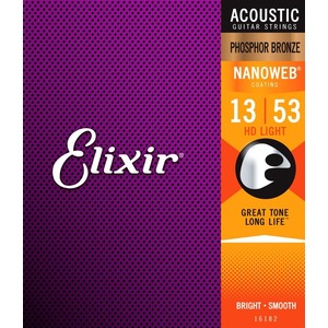 Elixir HD Light NanoWeb Acoustic Strings - Phosphor Bronze