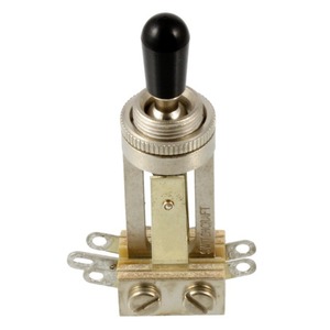 Switchcraft Straight Toggle Switch - 3 Way RETRO STYLE - WITH CAP - Nickel