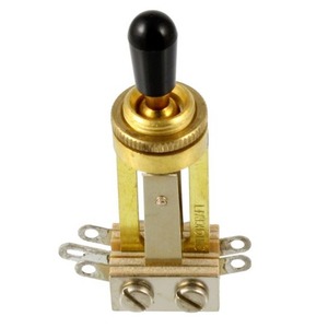 Switchcraft Straight Toggle Switch - 3 Way RETRO STYLE - WITH CAP - Gold