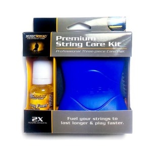 Music Nomad String Care Kit 3-Pack - String Fuel Cleaner / String Fuel Re-fill / Cloth