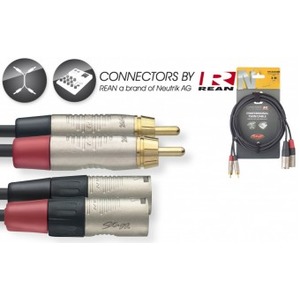 Stagg N-Series 2 x Male XLR - 2 x Male RCA Cable - 3 Metre