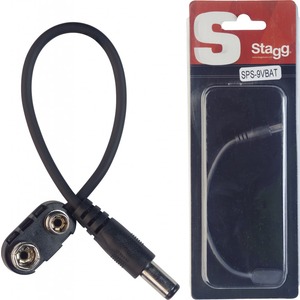 Stagg 1 Way Pedal Extension Cord 0.15 metre - Male to Battery Snap