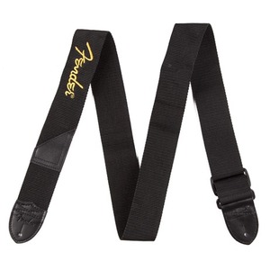 Fender 2" Poly Logo Guitar Strap - Black/yellow