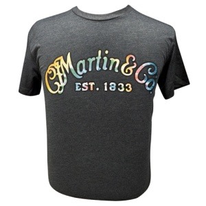 Martin C F Martin Clothing - T Shirt - Tie Dye Logo Charcoal