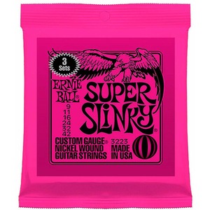 Ernie Ball Super Slinky Electric Guitar Strings - 3 Pack - Super Slinky