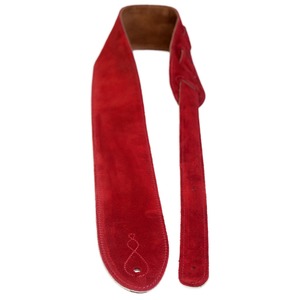 Leather Graft Comfy Suede Guitar Strap - Red