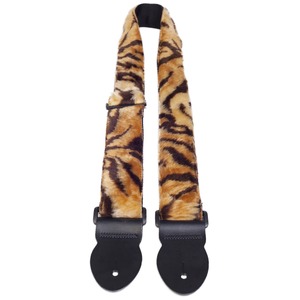 Leather Graft Fun Fur Guitar Strap - Tiger