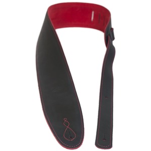 Leather Graft Pro Reversible Guitar Strap - Black/red