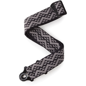 D'Addario Auto Lock Strap  - Black Padded Geometric