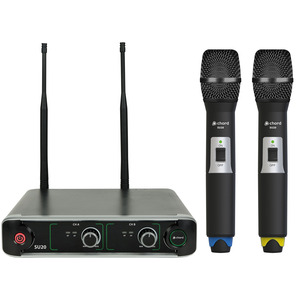 Chord SU20 Wireless Microphone Set - Dual Microphone Blue + Yellow