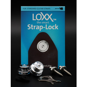 LOXX Strap Locks for Electric Guitar and Bass - Chrome