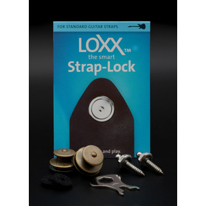 LOXX Strap Locks for Electric Guitar and Bass - Vintage Brass