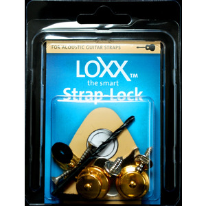 LOXX Strap Locks for Acoustic Guitar - Gold