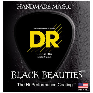 DR Black Beauties Coated BLACK Bass Strings - 4-String Set - Medium BKB45: 45-105