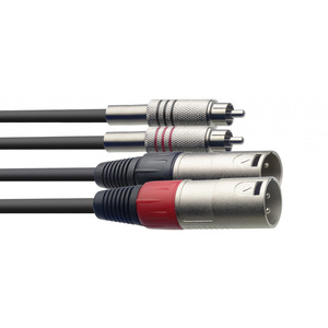 Stagg 2 x RCA - 2 x Male XLR Cable - 1.5 Metre