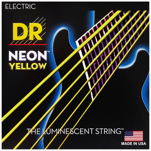 DR Hi-Def Coated Electric Guitar Strings Neon Yellow 