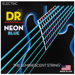 DR Hi-Def Coated Electric Guitar Strings Neon Blue 