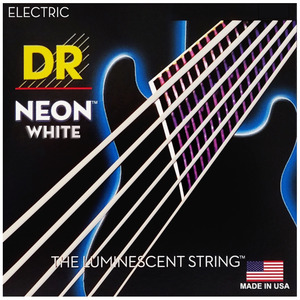 DR Hi-Def Coated Electric Guitar Strings Neon White