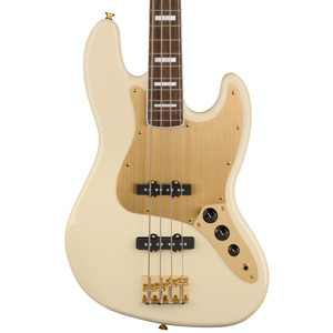Squier 40th Anniversary Jazz Bass Gold Edition - Olympic White