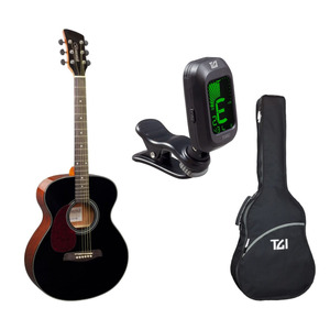 Brunswick BF200 Acoustic Guitar Package with Bag & Tuner - Black