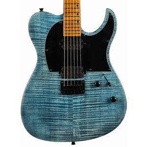 Spira T450 Electric Guitar - Transparent Blue / Flamed Maple