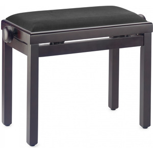 Stagg Height Adjustable Piano Stool - Satin Rosewood / Black Velvet Top