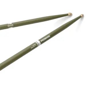 Promark Rebound 5B Painted Acorn Wood Tip Drumsticks  - Army Green