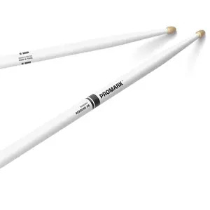 Promark Rebound 5B Painted Acorn Wood Tip Drumsticks  - White