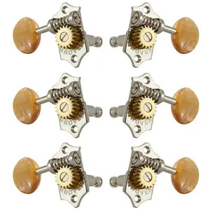 Grover Sta-Tite 18:1 Vertical 97 Series Machinehead Set 3 + 3 Nickel - Acrylic Buttons