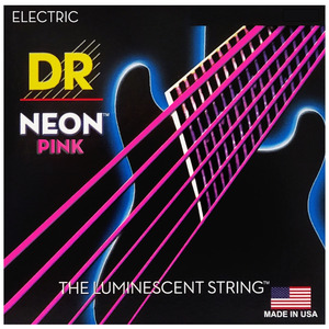 DR Hi-Def Coated Electric Guitar Strings Neon Pink - 9-46
