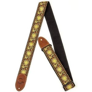 Gretsch G Brand Strap - Yellow & Orange With Brown Ends