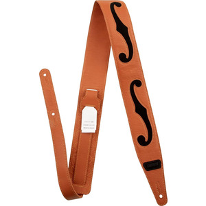 Gretsch F-Holes Leather Strap 3" - Orange and Black