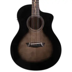 Washburn Bella Tono Vite S9V Studio Cutaway Electro Acoustic Guitar - Gloss Charcoal Burst