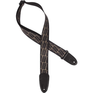 Gretsch Alternating Penguins Strap - Black & Gold