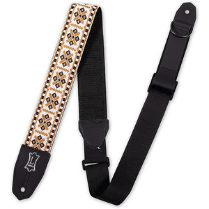 Levy's Right Height 2" Jacquard Hootenanny Strap - White/Black/Gold