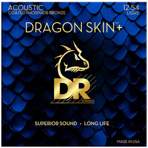 DR Dragon Skin Plus Phosphor Bronze Coated Acoustic Strings - 12-54