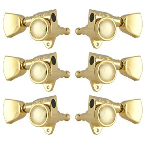 Grover Roto-Grip Locking Rotomatics Machine Heads Set 3+3 - Keystone Buttons - Gold