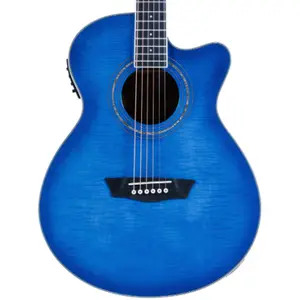 Washburn Festival EA15 Mini Jumbo Electro Acoustic Guitar - Transparent Blue