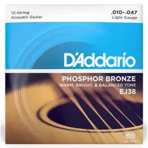 D'Addario EJ38 Phosphor Bronze 12 String Acoustic Strings - 10-47