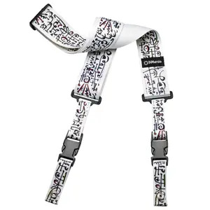 DiMarzio DD2240 ClipLock Steve Vai 2" Quick Release Guitar Strap  - Art Design White